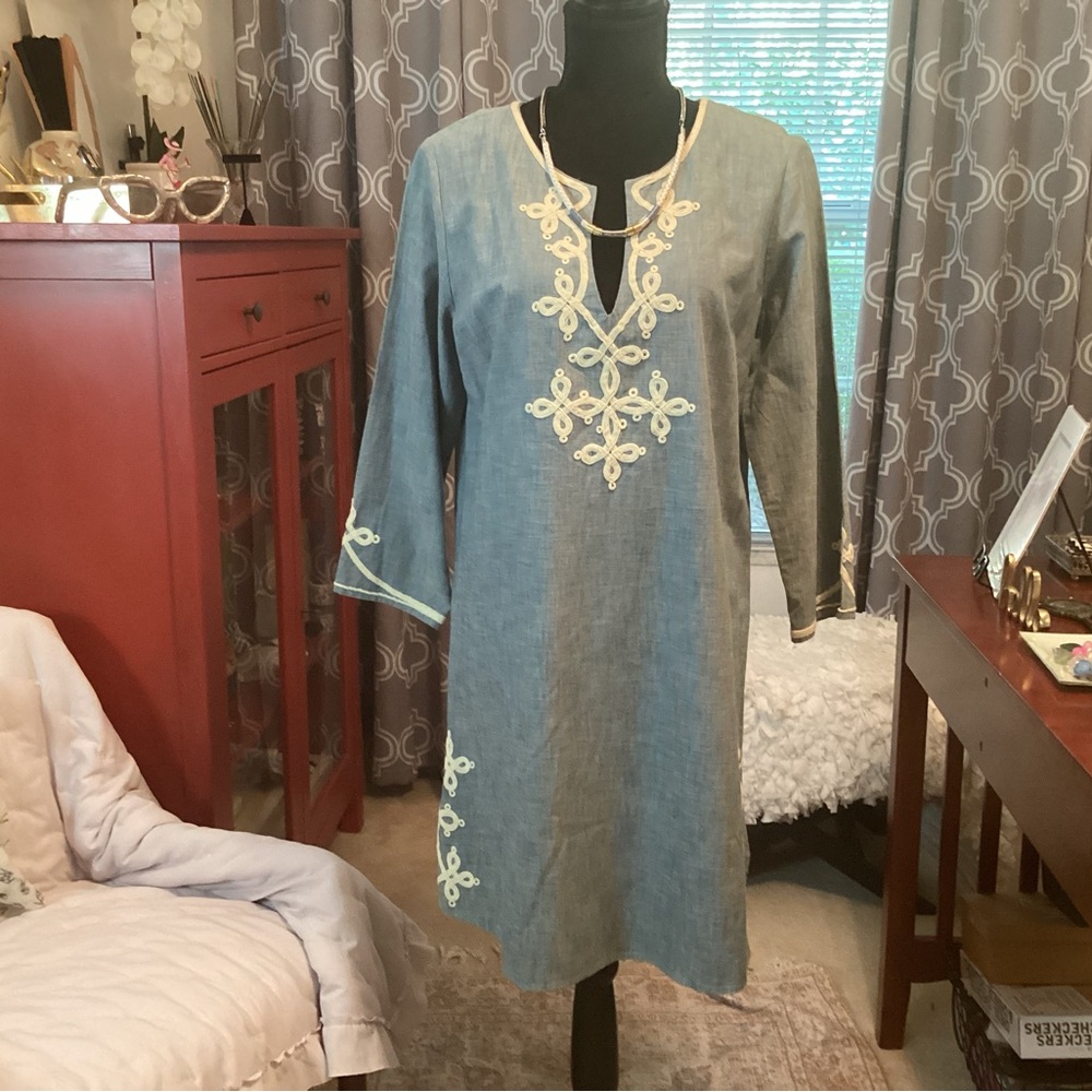 Vintage Lucky Brand Embroidered Dress - Picture 1 of 7